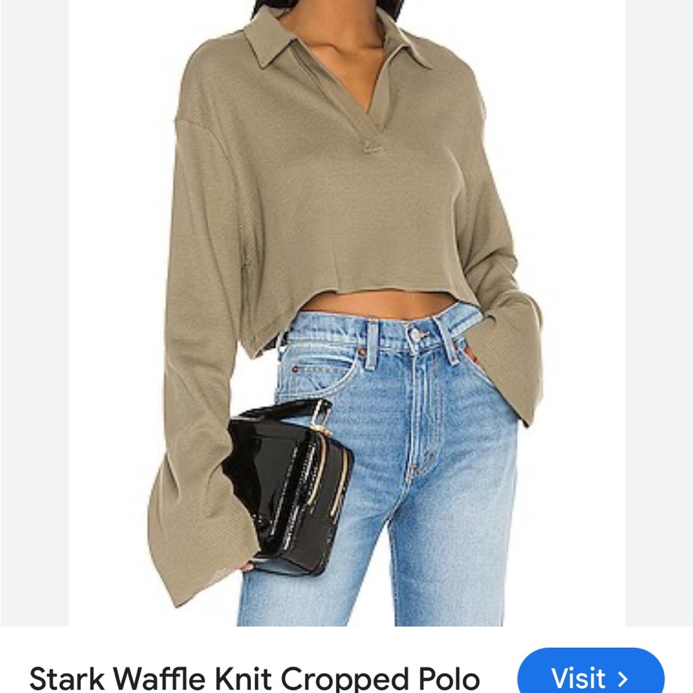 Waffle Knit Cropped Polo by Range NYC